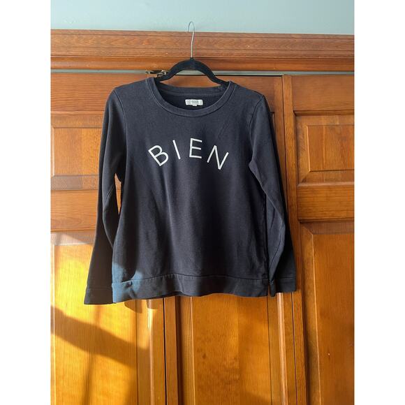 Madewell Women's Bien Fait Crewneck Long Sleeve Sweatshirt Black Size S - Picture 2 of 10